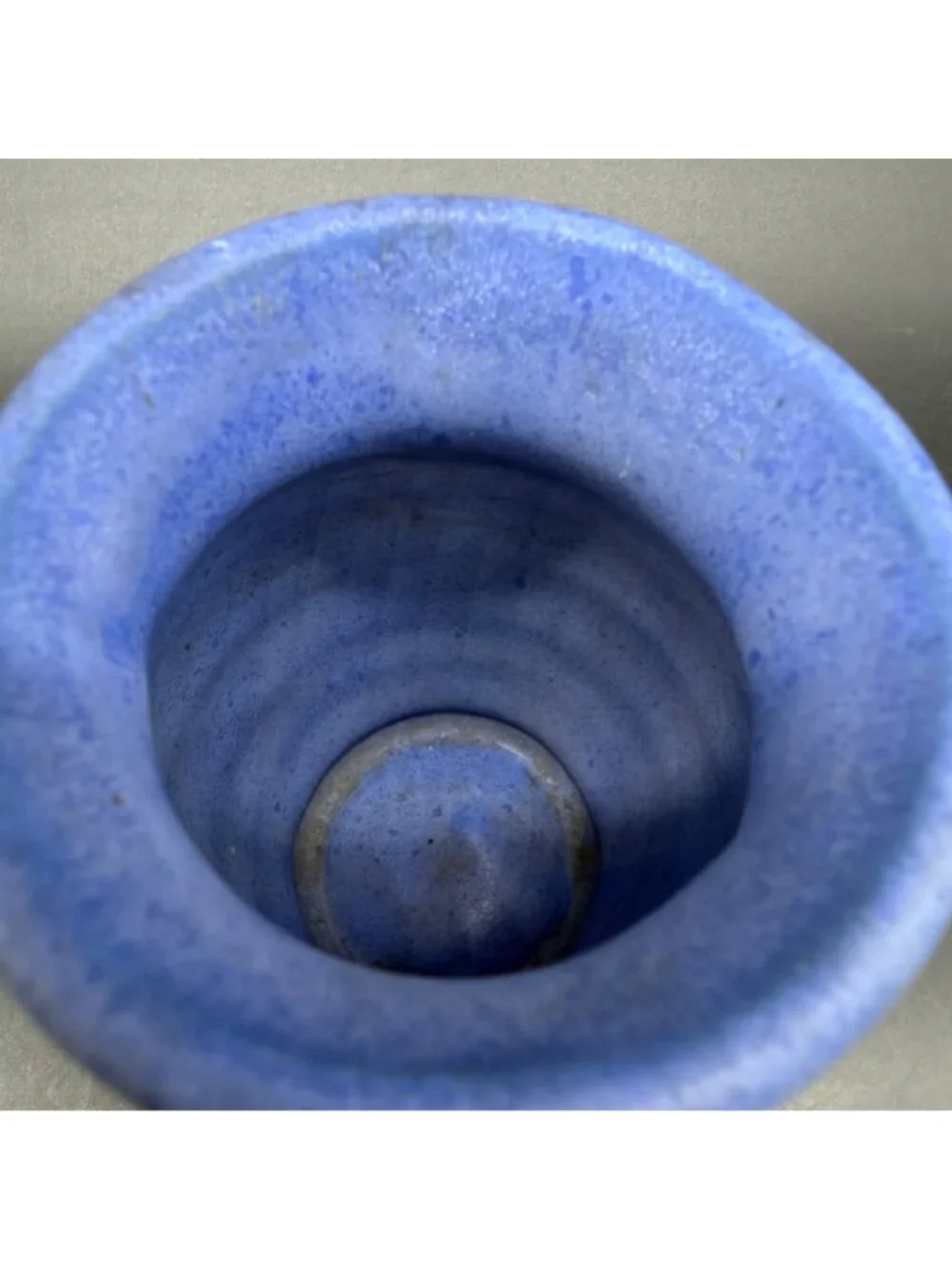Niloak Vase Blue Ribbed Matte Pottery Beehive Arts and Crafts Mission Style